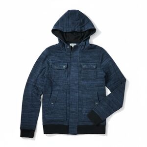 Blue Hooded Sweater Jacket